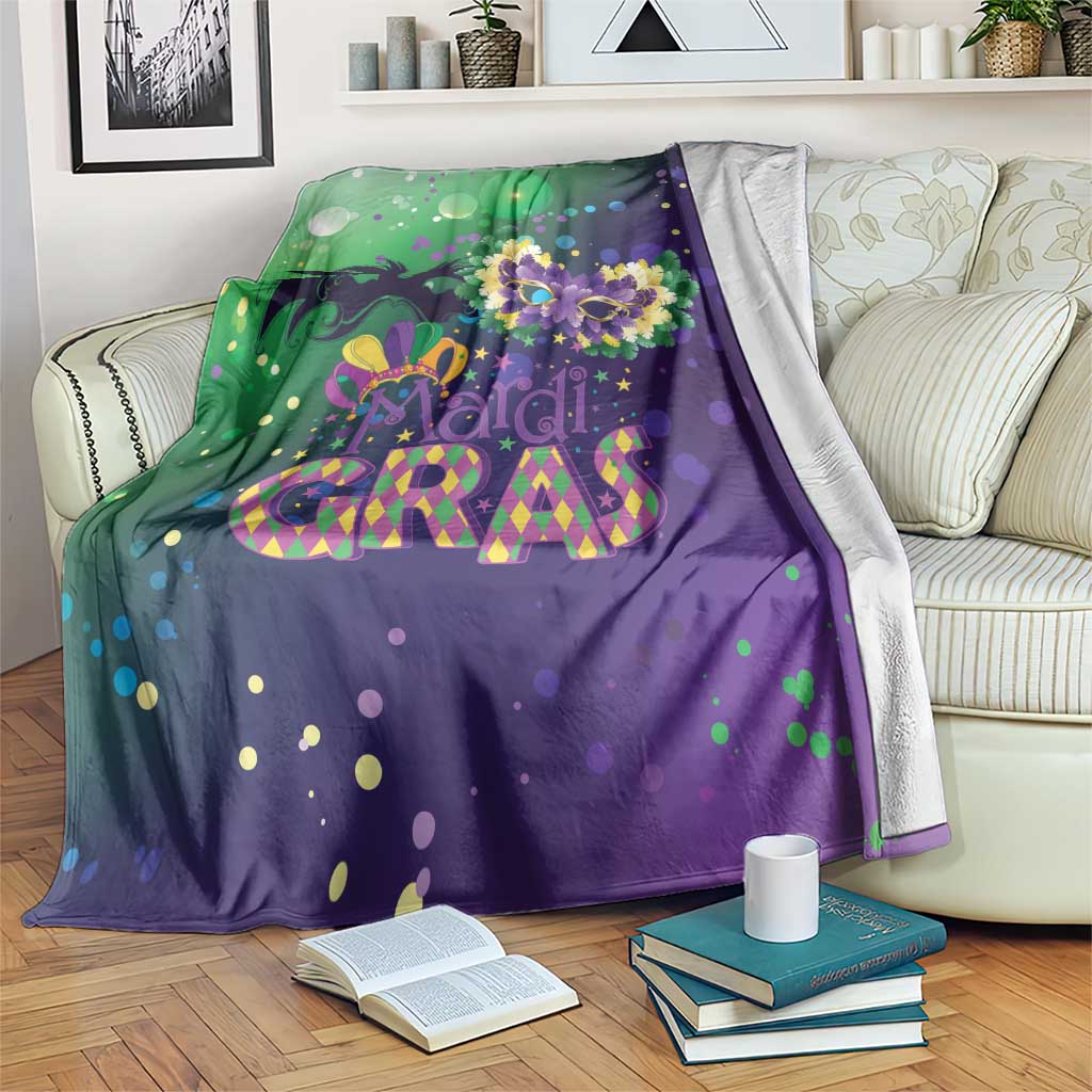 Mardi Gras Masquerade Mask Blanket NOLA Vibe - Wonder Print Shop