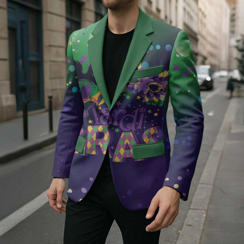 Mardi Gras Masquerade Mask Blazer NOLA Vibe - Wonder Print Shop