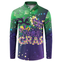Mardi Gras Masquerade Mask Button Sweatshirt NOLA Vibe - Wonder Print Shop