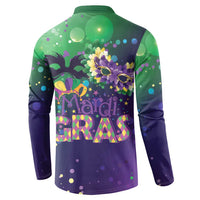 Mardi Gras Masquerade Mask Button Sweatshirt NOLA Vibe - Wonder Print Shop