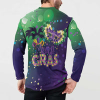 Mardi Gras Masquerade Mask Button Sweatshirt NOLA Vibe - Wonder Print Shop