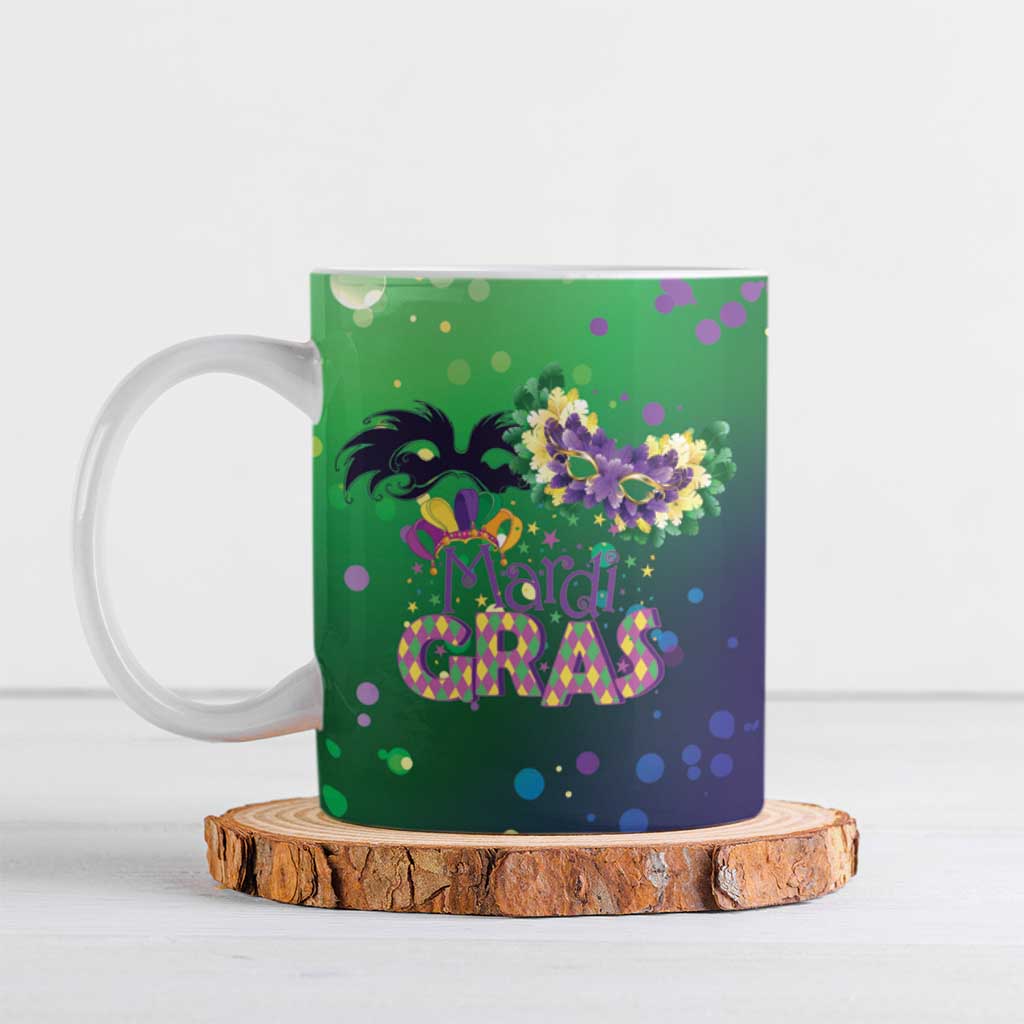 Mardi Gras Masquerade Mask Ceramic Mug NOLA Vibe - Wonder Print Shop