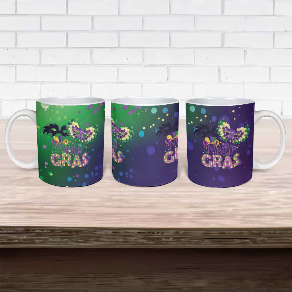 Mardi Gras Masquerade Mask Ceramic Mug NOLA Vibe - Wonder Print Shop