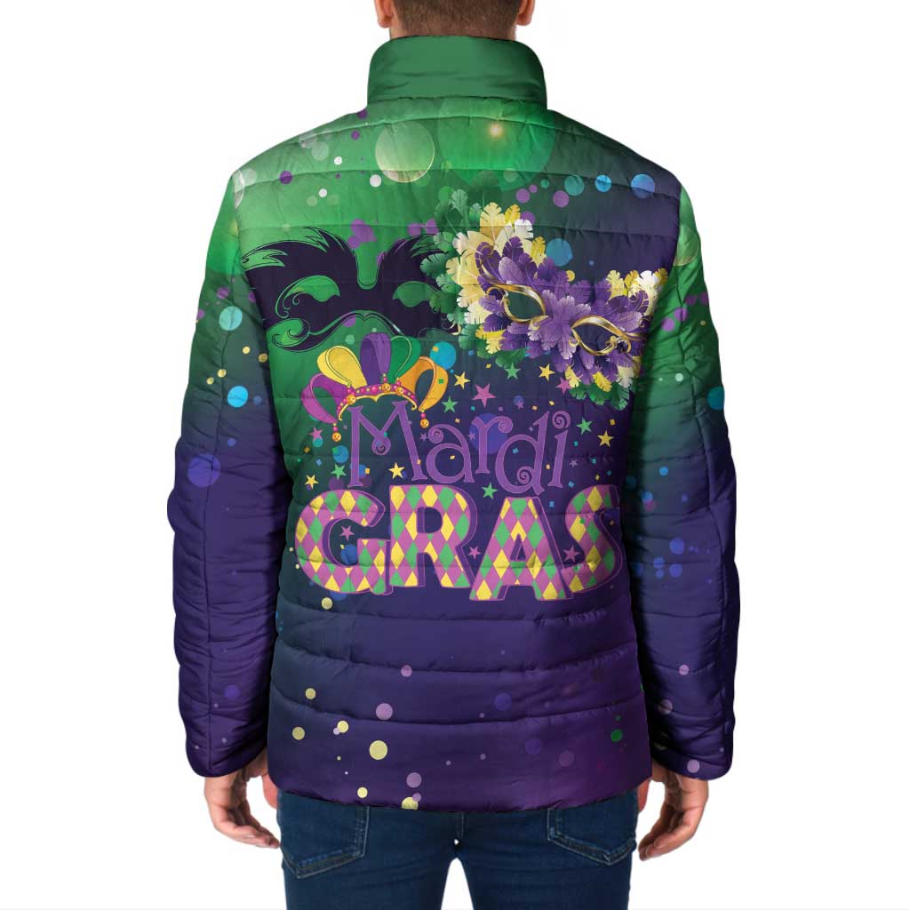 Mardi Gras Masquerade Mask Padded Jacket NOLA Vibe - Wonder Print Shop