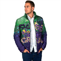 Mardi Gras Masquerade Mask Padded Jacket NOLA Vibe - Wonder Print Shop