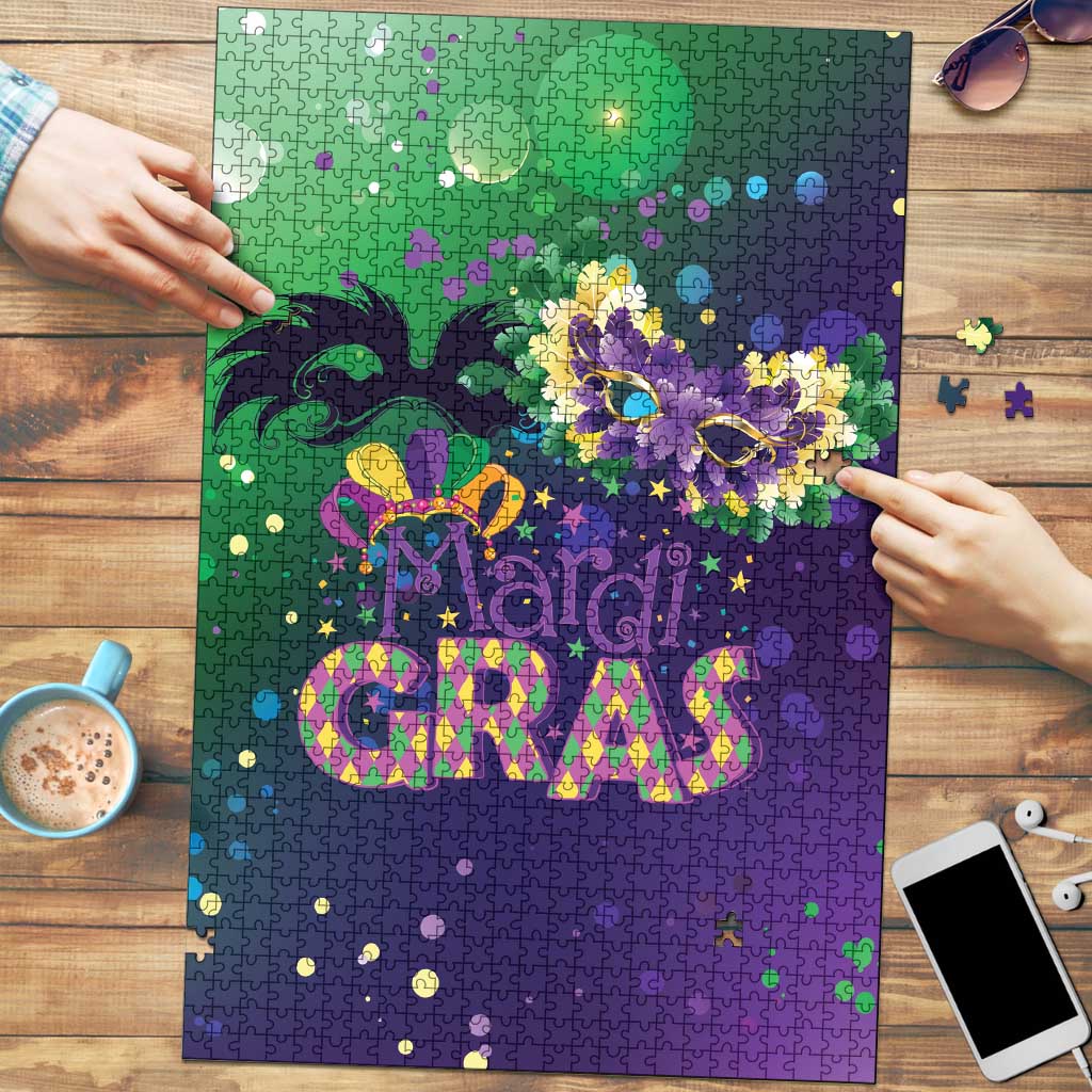 Mardi Gras Masquerade Mask Puzzle NOLA Vibe - Wonder Print Shop