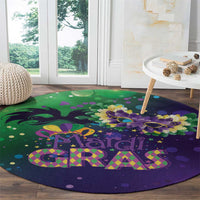 Mardi Gras Masquerade Mask Round Carpet NOLA Vibe - Wonder Print Shop
