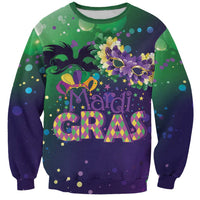 Mardi Gras Masquerade Mask Sweatshirt NOLA Vibe - Wonder Print Shop