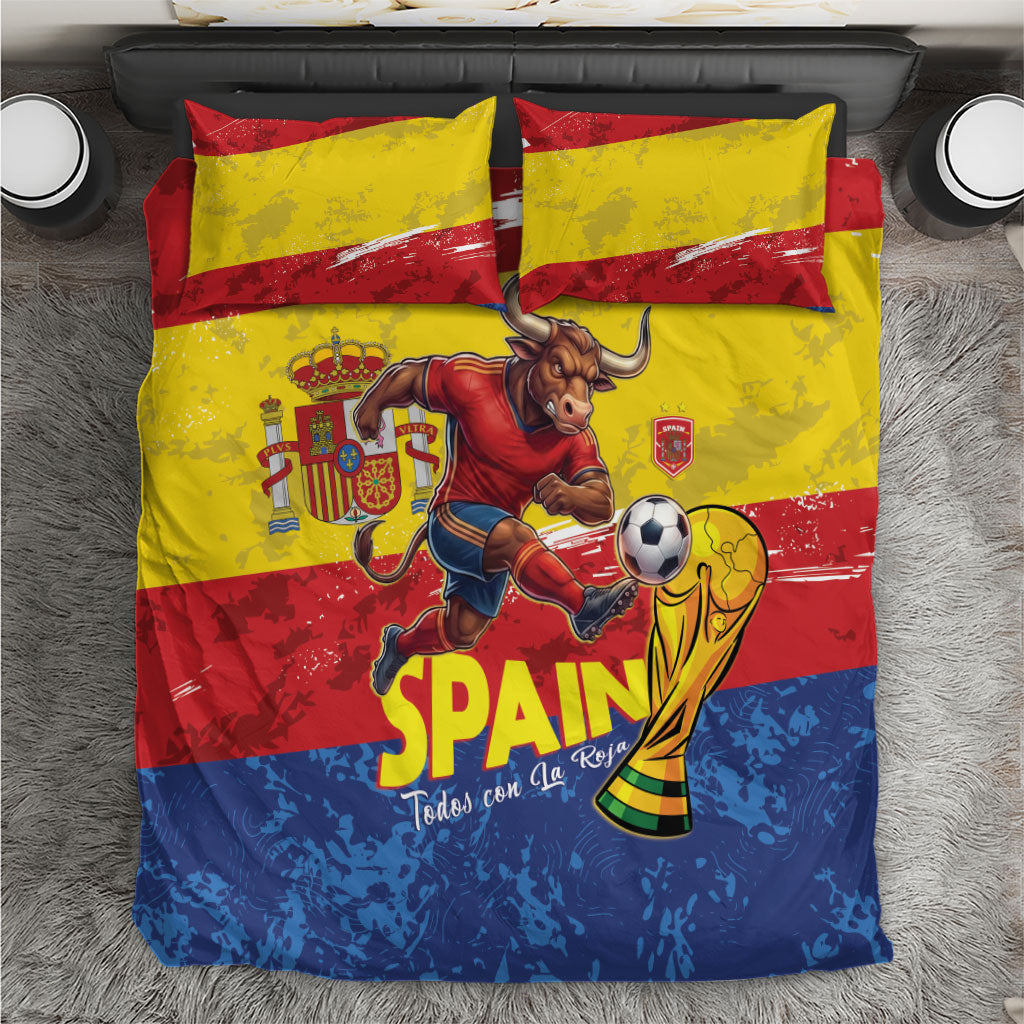 Spain National Football Bedding Set Spanish Bull Trophy Todos con La Roja