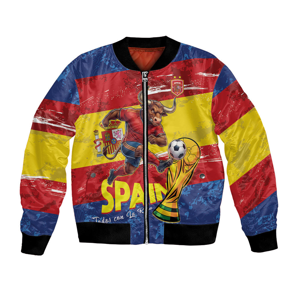 Spain National Football Custom Bomber Jacket Spanish Bull Trophy Todos con La Roja