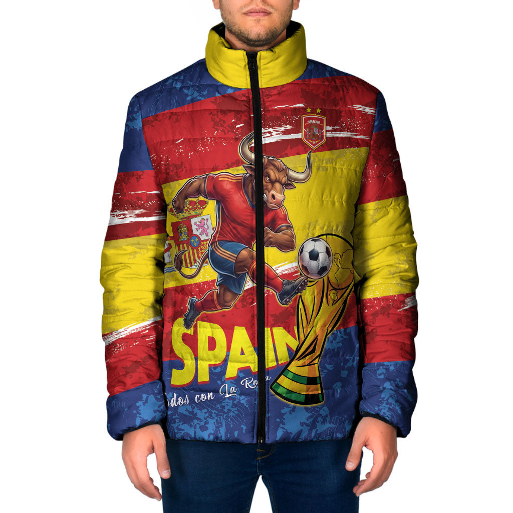 Spain National Football Custom Padded Jacket Spanish Bull Trophy Todos con La Roja