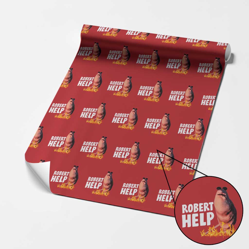 Marcus The Worm Wrapping Paper Roll Funny Brainrot Meme Robert Help - Wonder Print Shop