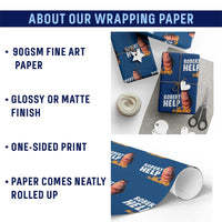 Marcus The Worm Wrapping Paper Roll Funny Brainrot Meme Robert Help - Wonder Print Shop