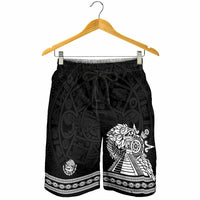 Mexican Aztec Pyramid Shorts for Men Aztec Pattern - Wonder Print Shop