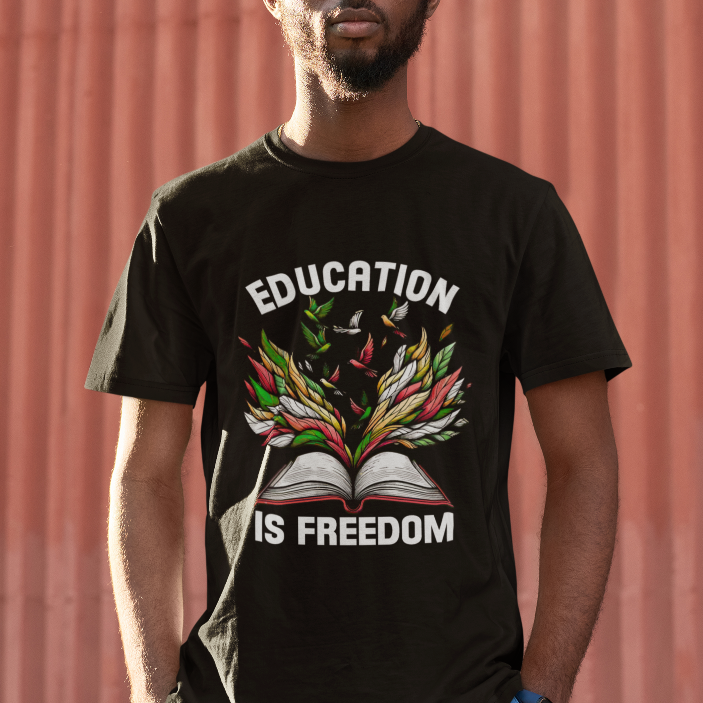 Black History Month T Shirt Education Is Freedom African Americans Teacher - Wonder Print Shop