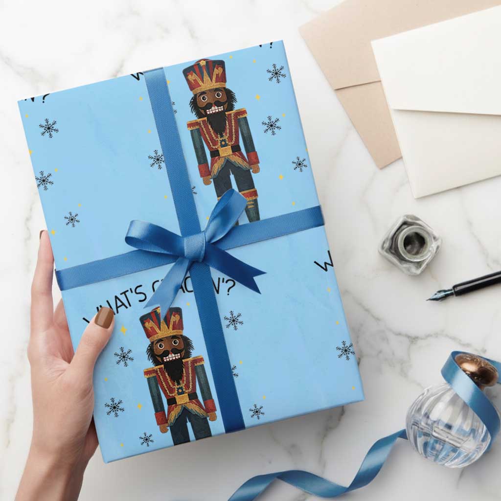 Nutcracker Christmas Wrapping Paper Roll What Is Cracking - Wonder Print Shop