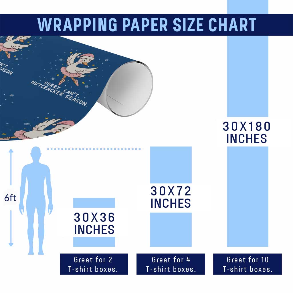 Nutcracker Goose Ballet Christmas Wrapping Paper Roll - Wonder Print Shop