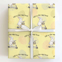 Off To The Egg Hunt Wrapping Paper Roll Funny Easter Bunny