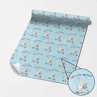 Off To The Egg Hunt Wrapping Paper Roll Funny Easter Bunny