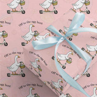 Off To The Egg Hunt Wrapping Paper Roll Funny Easter Goose