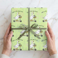 Off To The Egg Hunt Wrapping Paper Roll Funny Easter Goose