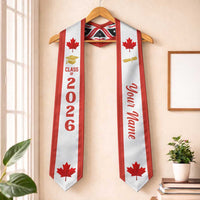 Personalized Canada Graduation Stole Maple Leaf Haida Pattern