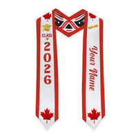 Personalized Canada Graduation Stole Maple Leaf Haida Pattern