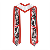 Personalized Canada Graduation Stole Maple Leaf Haida Pattern