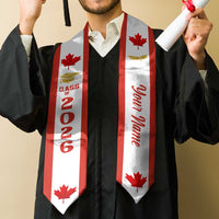 Personalized Canada Graduation Stole Maple Leaf Haida Pattern
