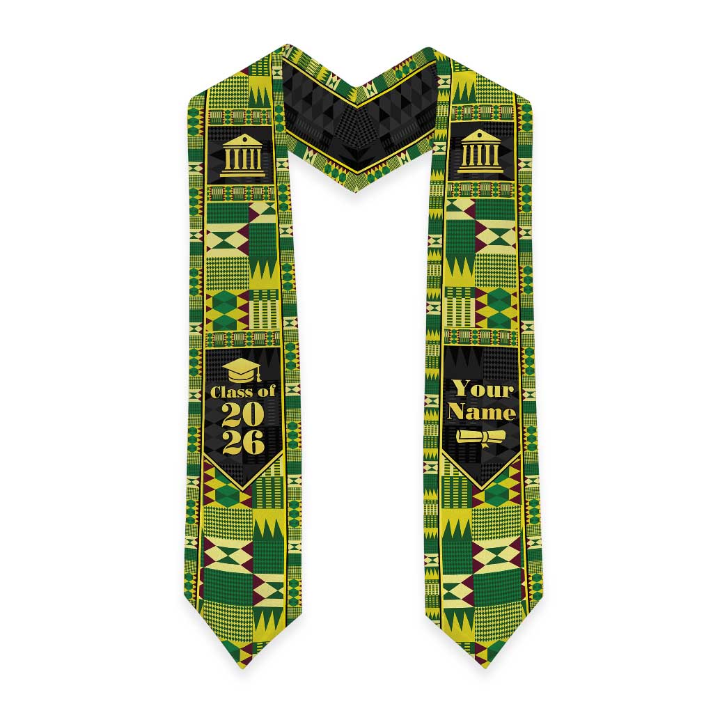 Personalized Kente Pattern Graduation Stole