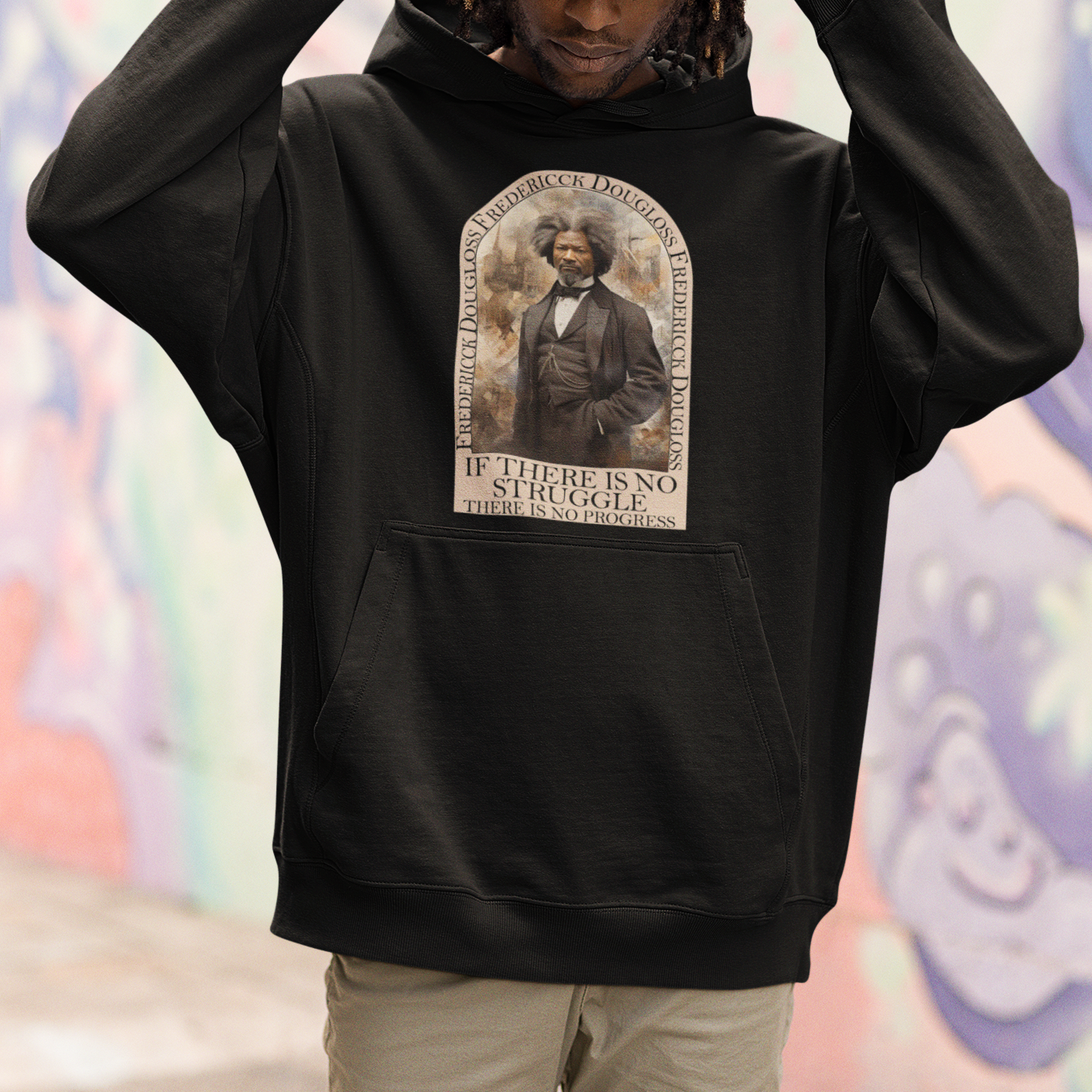 Frederick Douglass Hoodie If There Is No Struggle There Is No Progress  Black History Month - Wonder Print Shop