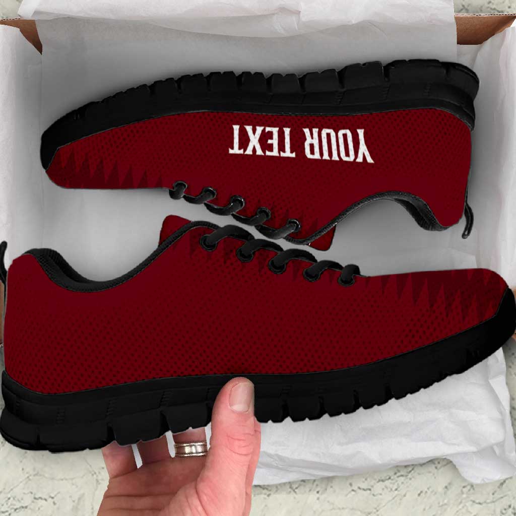 Qatar WC26 Personalized Sneakers Maroon One Zigzag Pattern