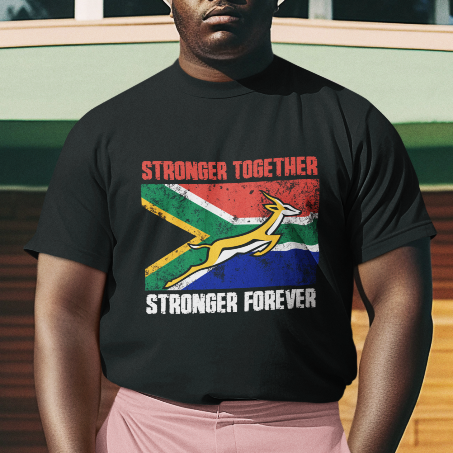 South Africa Rugby T Shirt Stronger Together Stronger Forever Springboks Go Bokke - Wonder Print Shop