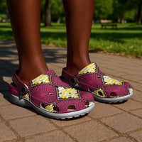 Ruby Gold African Ankara Pattern Clogs Shoes