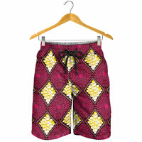 Ruby Gold African Ankara Pattern Shorts for Men