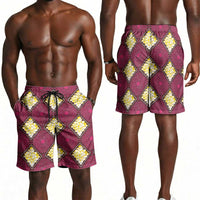 Ruby Gold African Ankara Pattern Shorts for Men