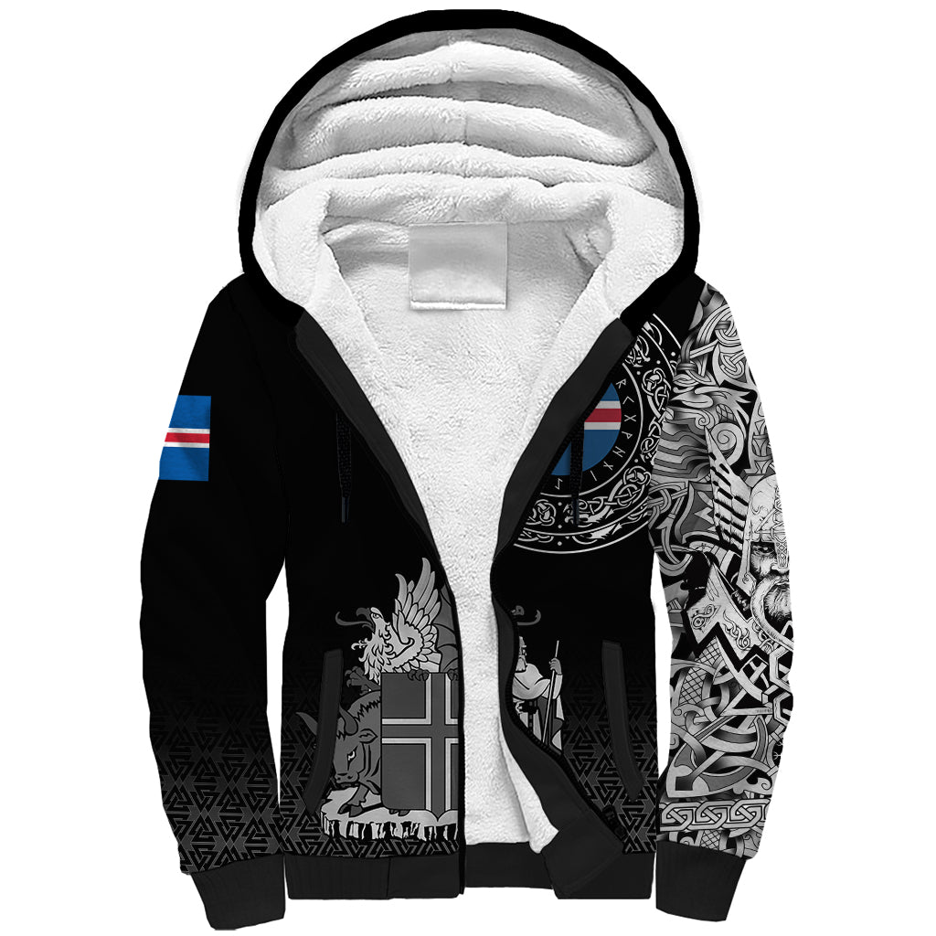 Viking Sherpa Hoodie - Iceland Coat Of Arms RLT12