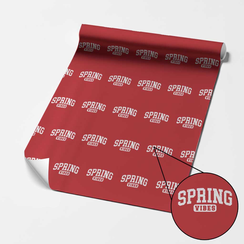 Spring Vibes Wrapping Paper Roll Spring Break Easter Day Bold Text