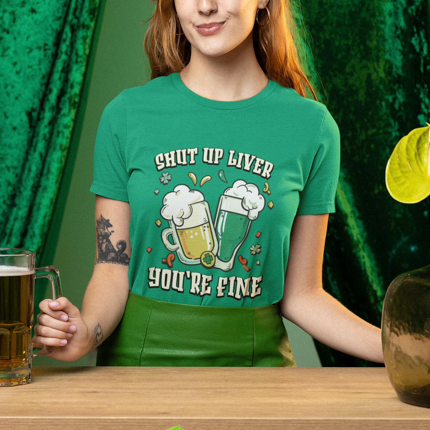 St. Patrick's Day T Shirt Beer Drinking Shut Up Liver You're Fine - Wonder Print Shop