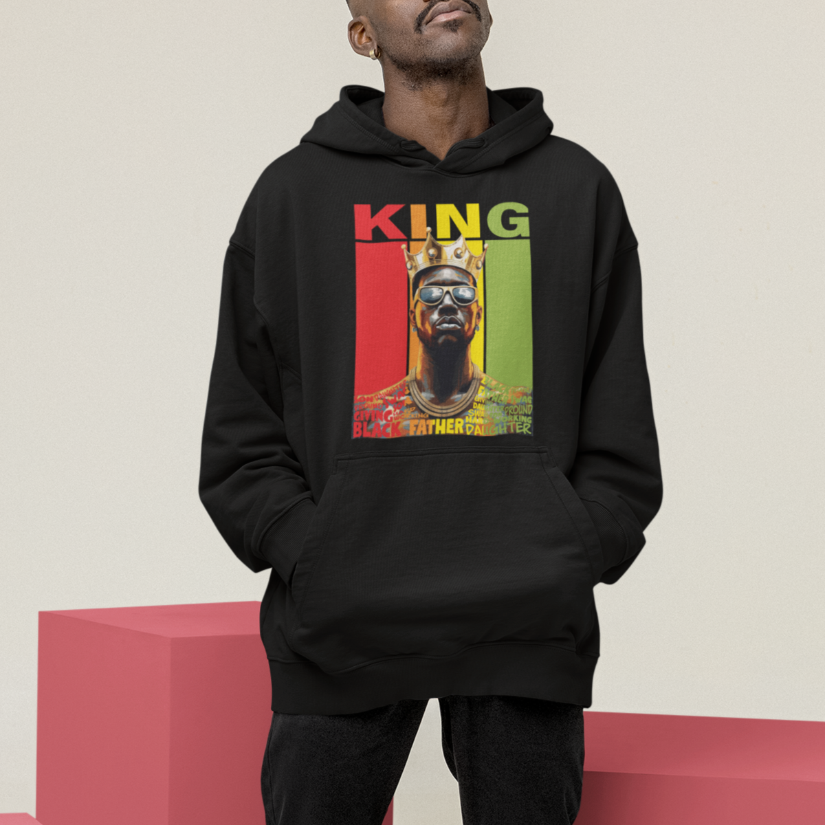 Black History King Father Melanin African American Dad Hoodie - Wonder Print Shop