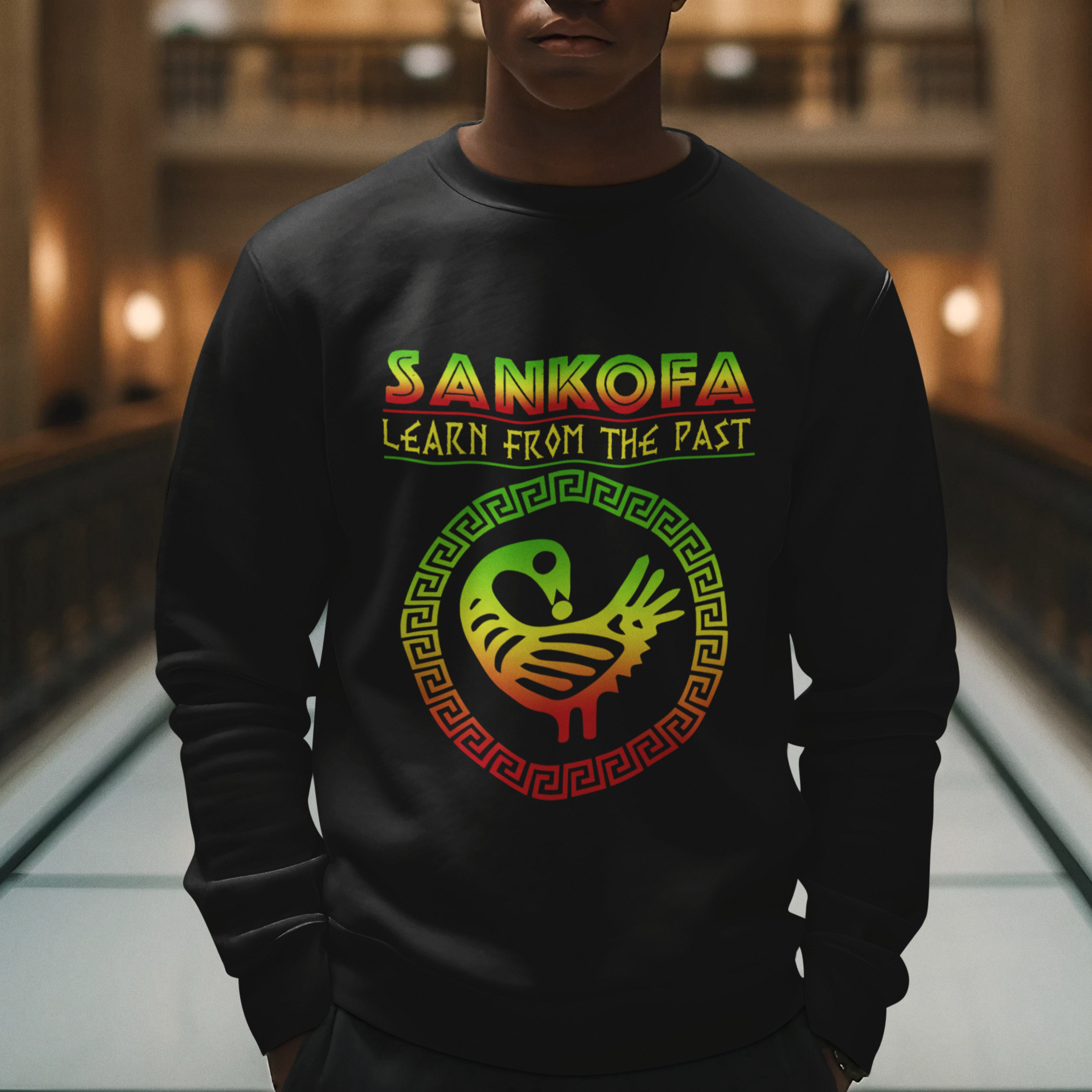 Black History Month Sweatshirt Sankofa Learn From The Past African Bird - Wonder Print Shop