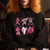 Halloween Breast Cancer Sweatshirt Dabbing Skeleton Zombie Pink Ribbon Breast Cancer Awareness - Wonder Print Shop