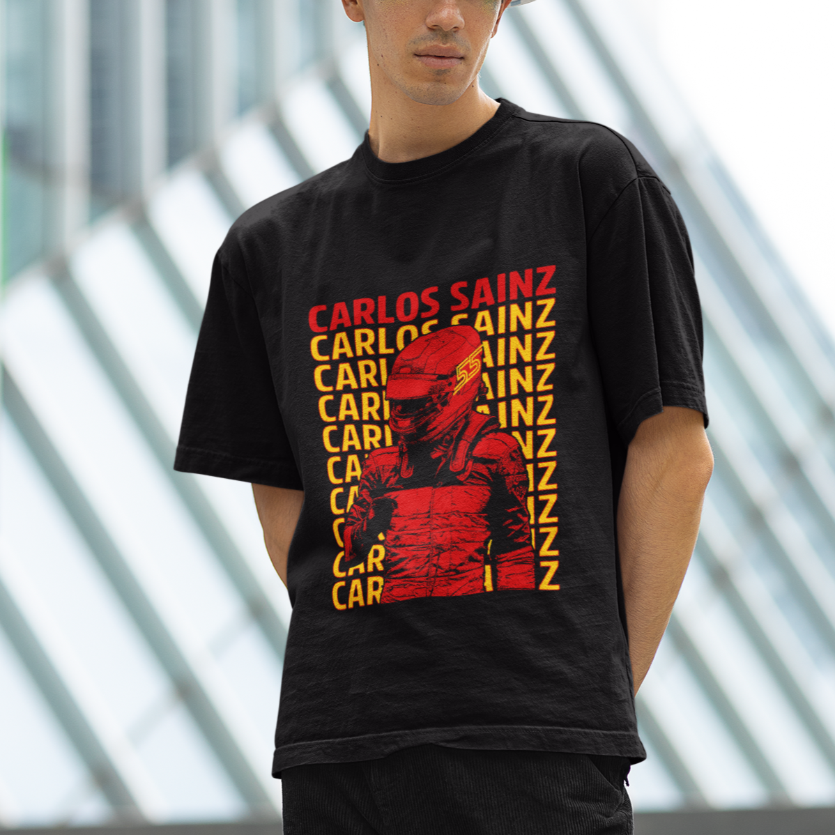 Carlos Sainz 55 T Shirt F1 Racing Singapore GP 2023 Spanish Racing Driver - Wonder Print Shop