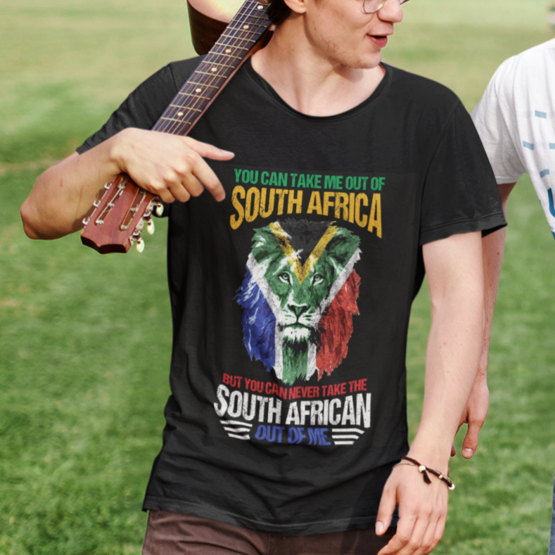 South Africa Pride T Shirt You Can Never Take The South African Out Of Me - Wonder Print Shop