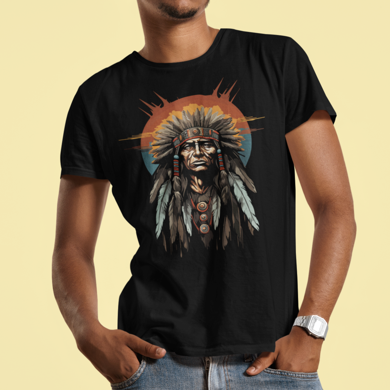 Native American T Shirt Indigenous American Indians Chief Pride - Wonder Print Shop