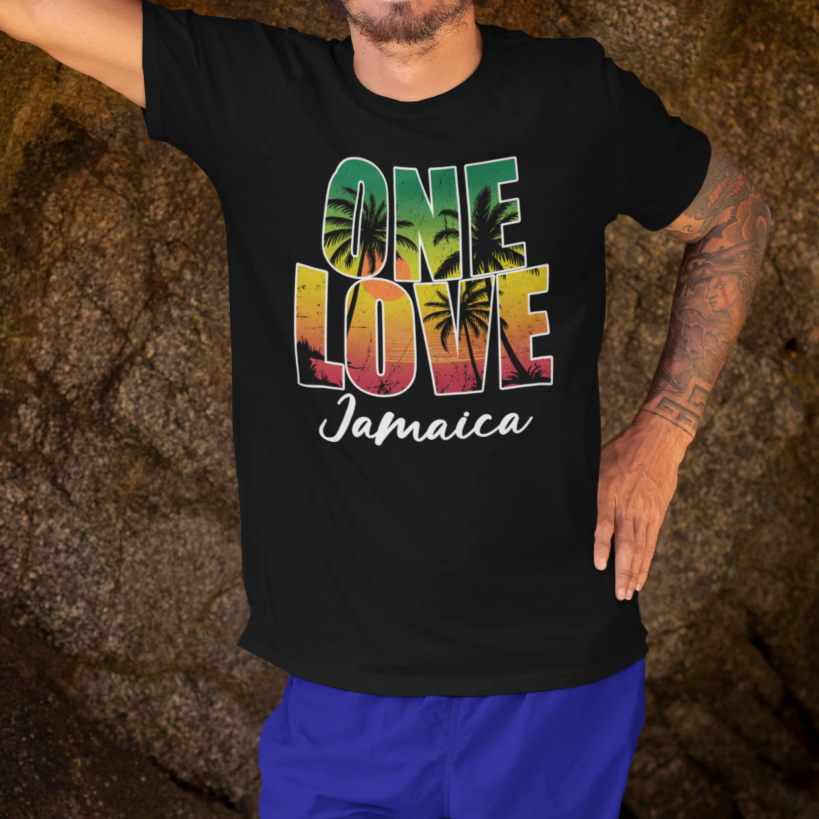 Jamaica T Shirt One Love Jamaica Jamaican Caribbean Vacation Jamaica Reggae - Wonder Print Shop