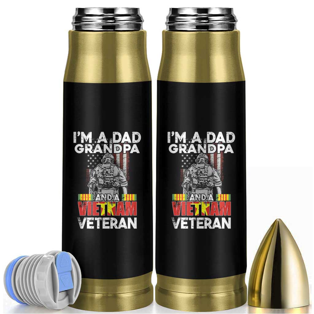 Vietnam Veteran Bullet Tumbler I'm A Dad Grandpa Patriotic Father