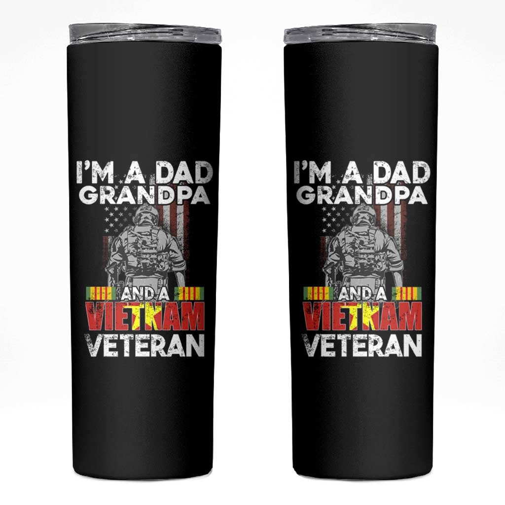 Vietnam Veteran Skinny Tumbler I'm A Dad Grandpa Patriotic Father