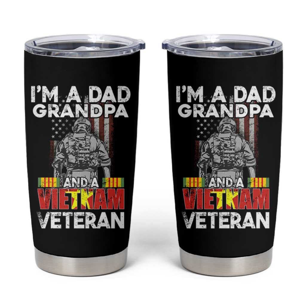 Vietnam Veteran Tumbler Cup I'm A Dad Grandpa Patriotic Father