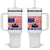 Funny Fishing Tumbler With Handle I Can't Work Today My Arm Is In A Cast Fisherman US Flag